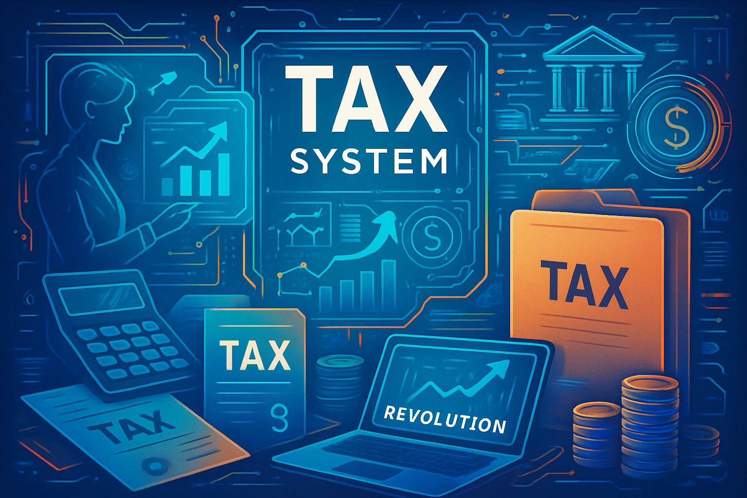 מהפכה במערכת המיסוי בישראל 2026 - futuristic tax system revolution